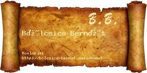 Bölcsics Bernát névjegykártya